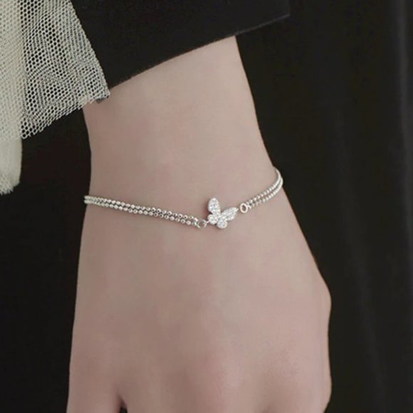 NEW Rose Gold / Silver Cute Butterfly Bracelet - Picture 5 of 5